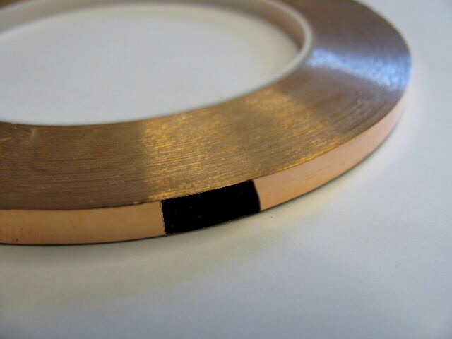 Nastro di rame adesivo 5,7 mm (rame-nero) per tiffany