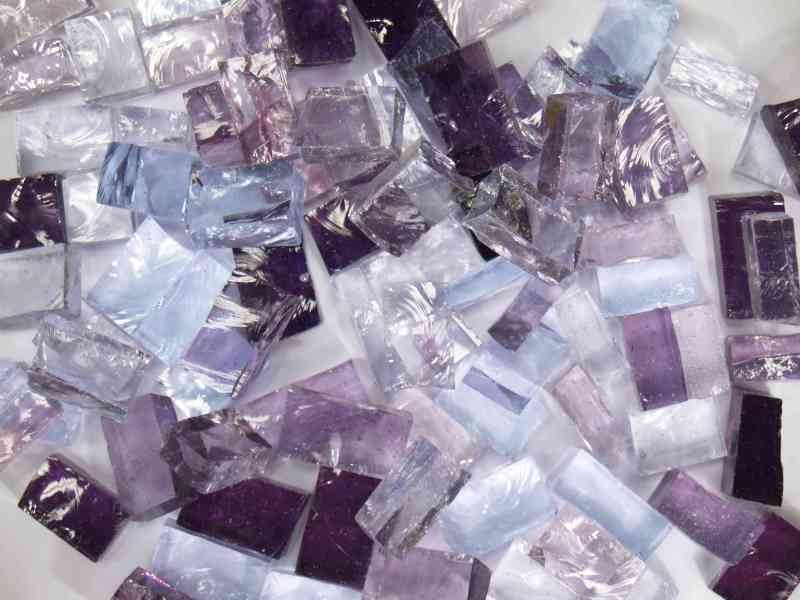 Mix n. 8 Viola tessere in vetro colorato per mosaico