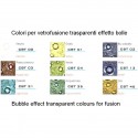 Colori in polvere trasparenti per vetrofusione - float compatibile effetto bolle