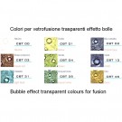 Colori in polvere trasparenti per vetrofusione - float compatibile effetto bolle